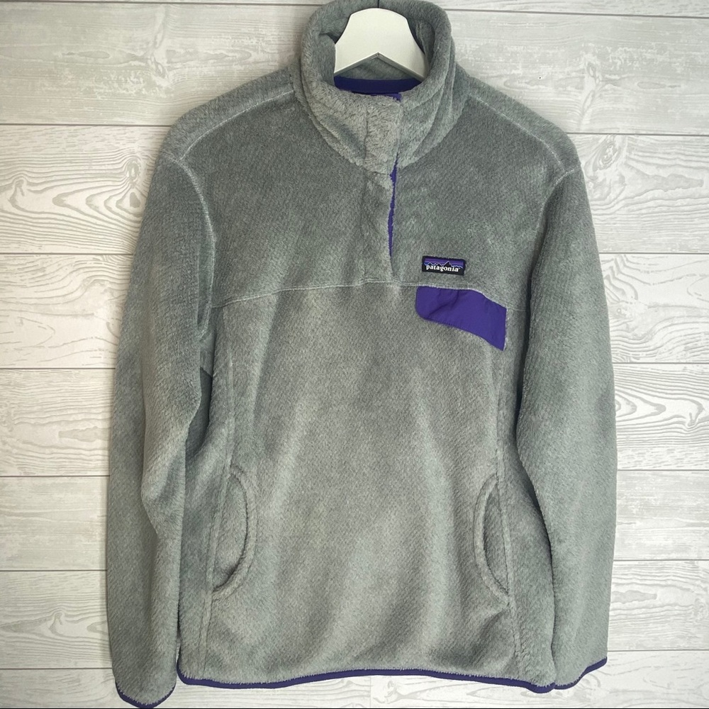 patagonia re-tool snap grey fleece women’s